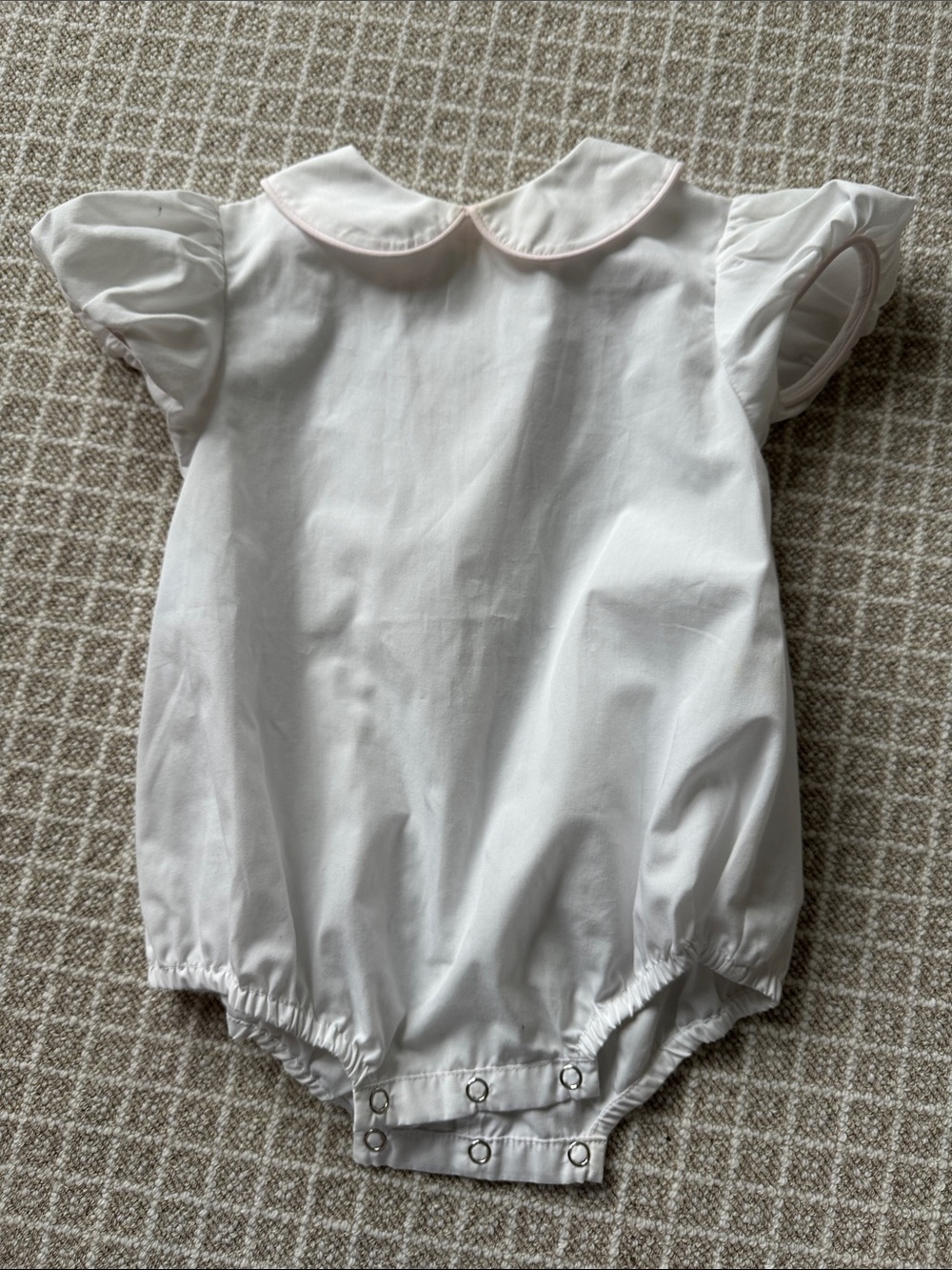 Classic White Baby One-Piece Bodysuit with Peter Pan Collar